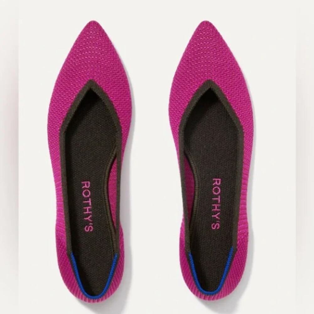 Rothy's Bright Pink Pointed Knit Flats